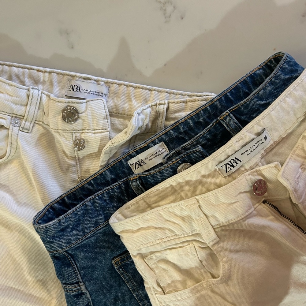 Zara Denim Skirt and Cream Jean Set!